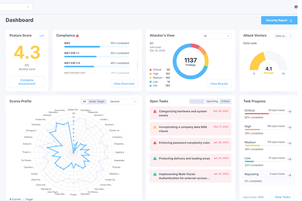 vCISO Dashboard Screenshot