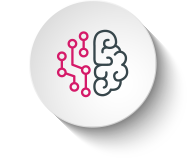icône de symbole d’intelligence artificielle rose