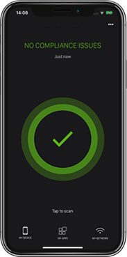 緑のチェックマークが表示されたスマートフォン
