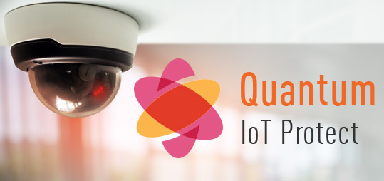 카메라와 Quantum IoT Protect 로고