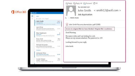 Block ransomware coming from email and collaboration apps