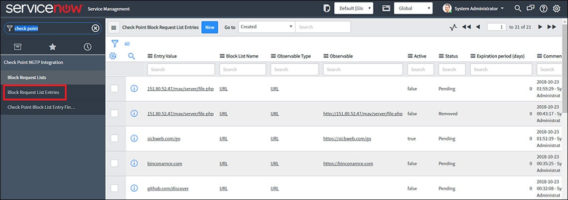 ngfw secops blocklist servicenow