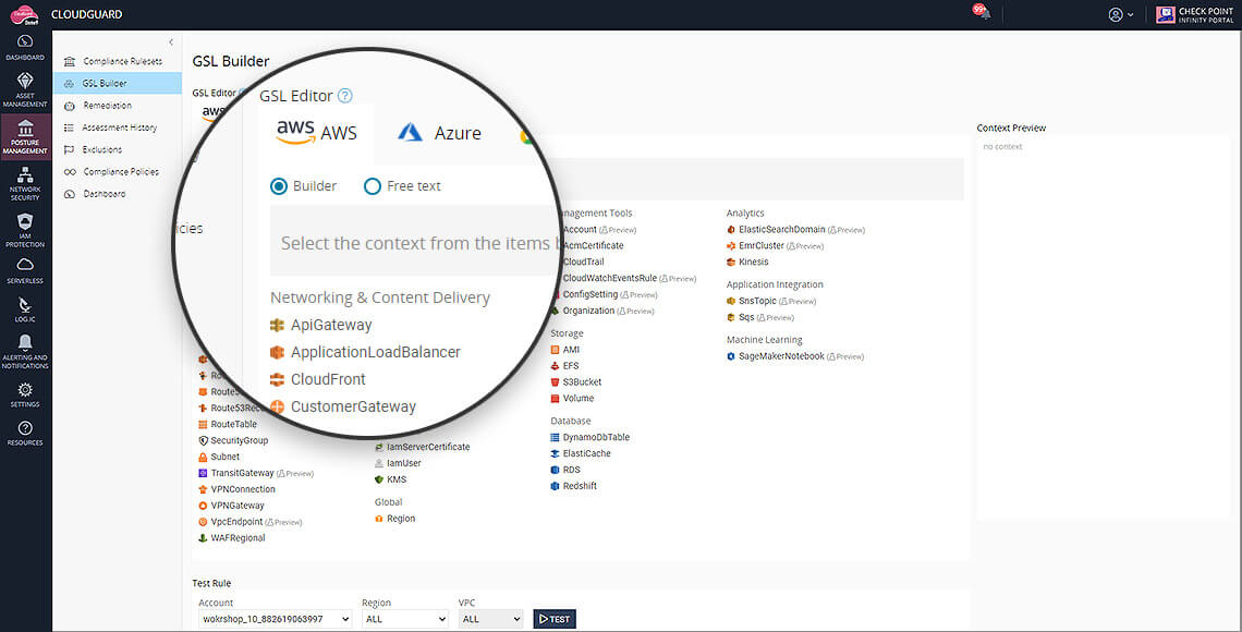 screenshot CloudGuard GSL Builder 