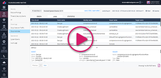 Video sulla gestione della postura di CloudGuard: Intelligence