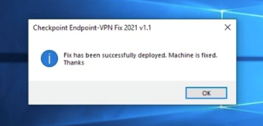 Endpoint VPN fix screenshot