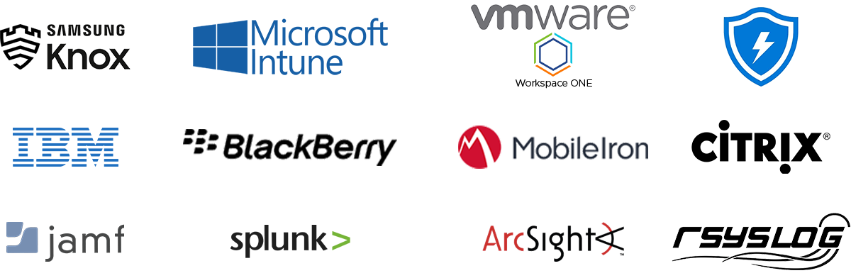 Workspace Security mobile partner logos