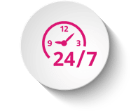 icon pink 24 7 clock