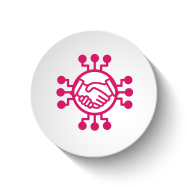 ícone parceiros de tecnologia rosa
