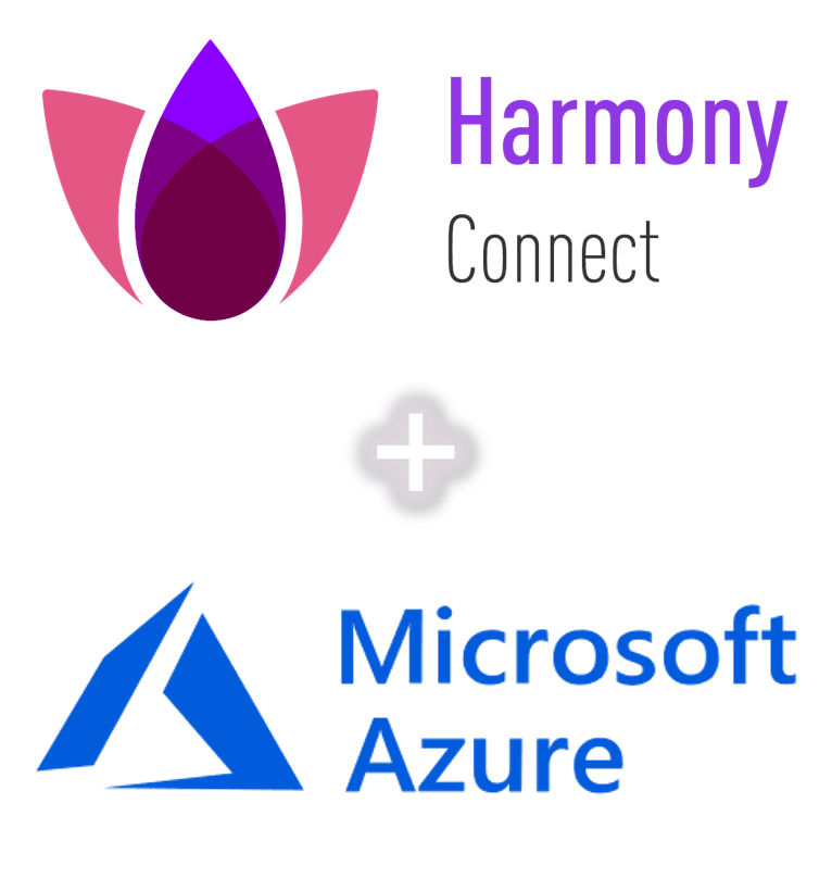 Logotipos Harmony Connect e Microsoft Azure
