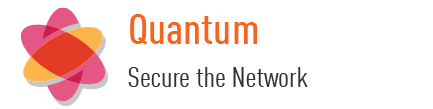 логотип quantum secure the network, 433x109px