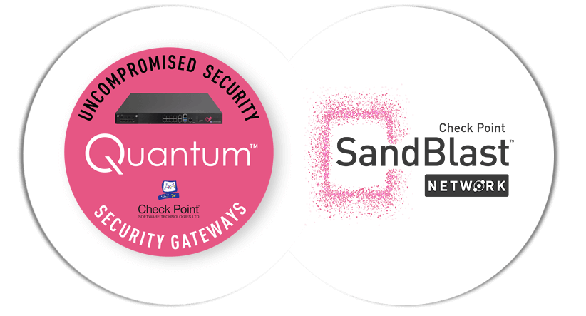 Quantum Security Gateway Appliance and SandBlast Network Protection logos