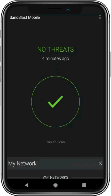 SandBlast Mobile phone screenshot