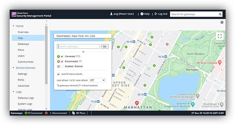 Interface do portal de tela única para pequenas e médias empresas